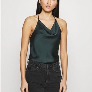Abercrombie and Fitch Emerald Satin Body Suit